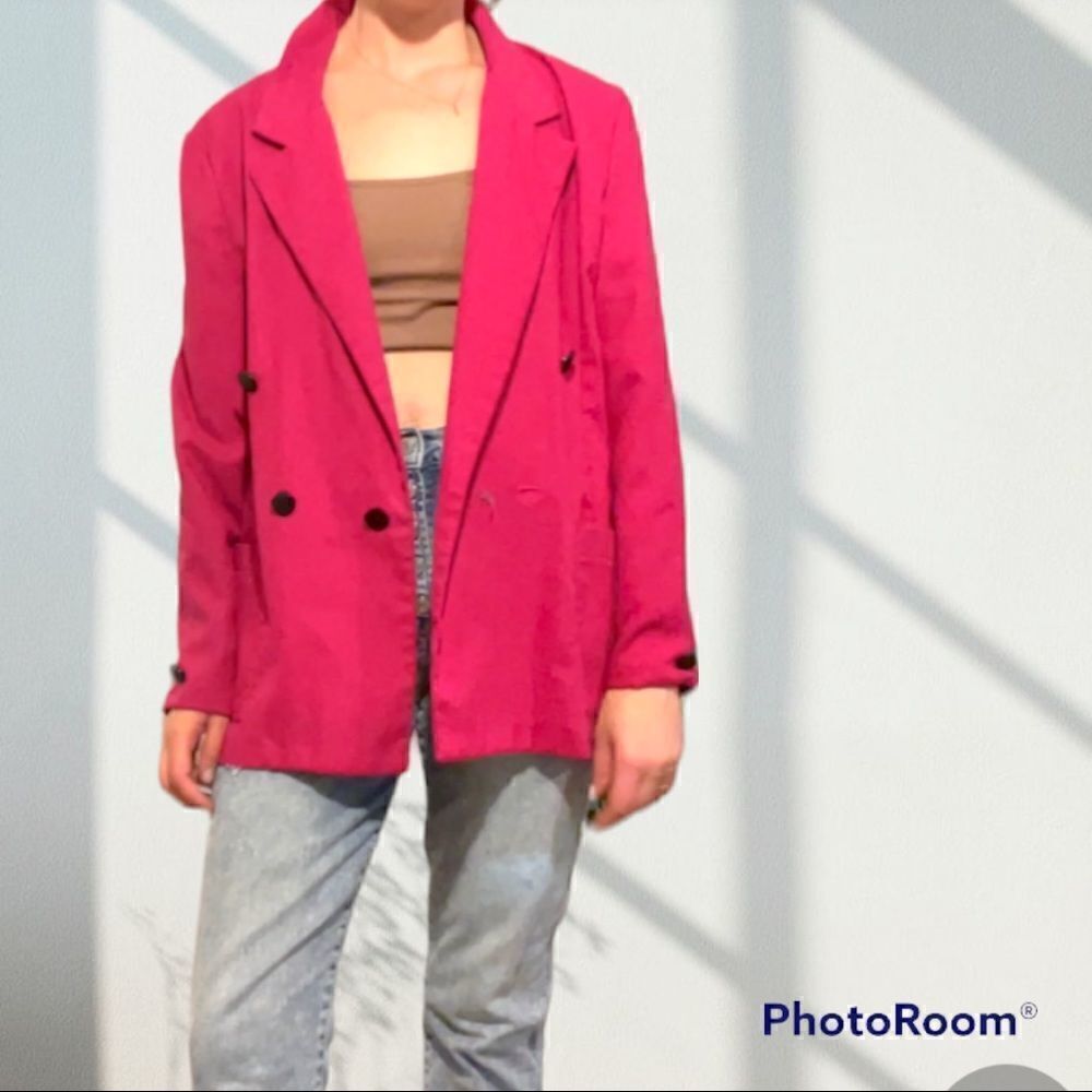 Vintage Oversized Pink Barbie Core Double Breasted Blazer‎